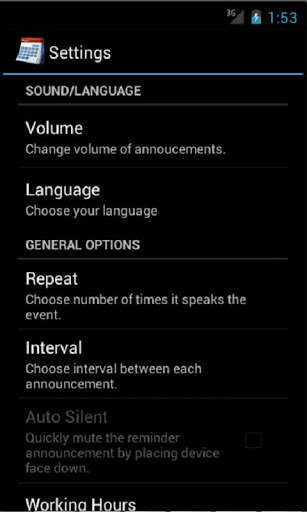 Talking Calendar Lite screenshot 2