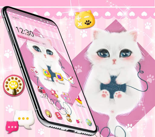 Pink Adorable Kitty Pet Theme🐱 screenshot 3