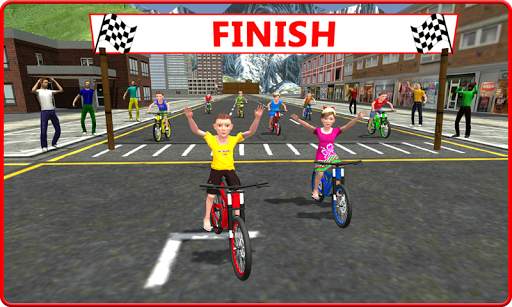 Kids Bicycle Rider Street Race скриншот 5