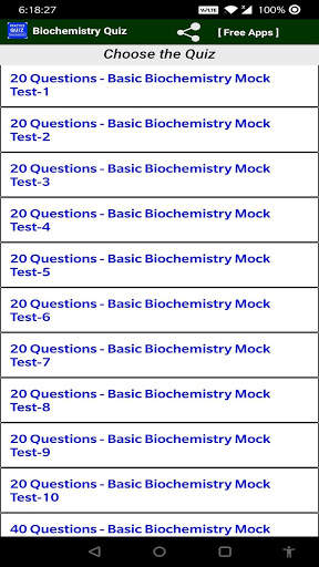 Biochemistry Quiz स्क्रीनशॉट 1