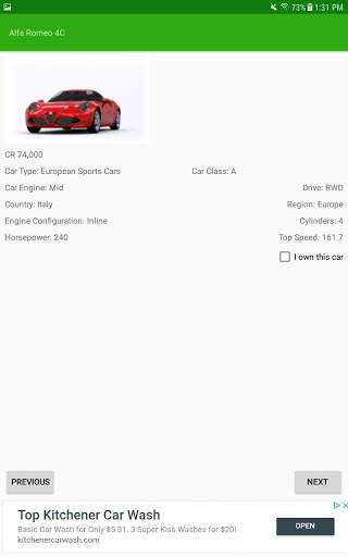 Car Tracker for Forza Horizon 3 स्क्रीनशॉट 6