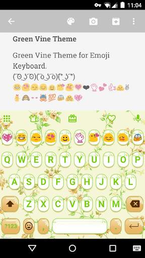 Green Vine Emoji Keyboard Skin screenshot 1