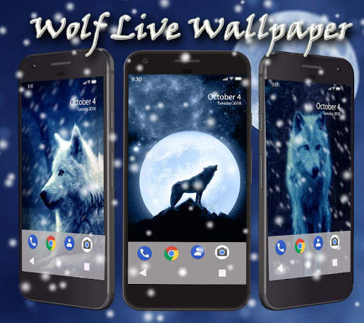 Galaxy ice wolf live wallpaper screenshot 1