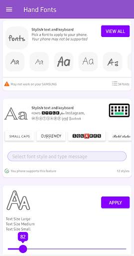 Hand fonts for FlipFont screenshot 1