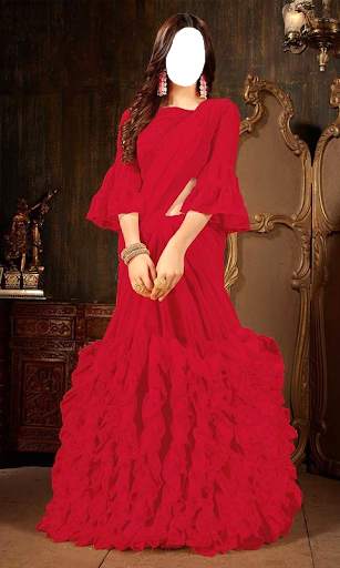 Women Ruffle Saree Photo Suit screenshot 16