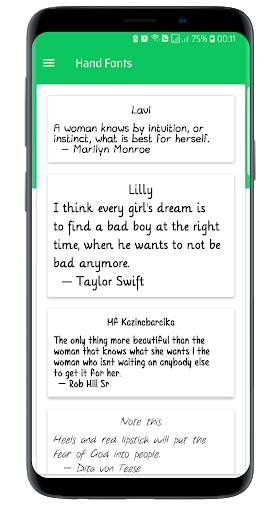 Handwriting Fonts for Samsung, OPPO, Huawei phones скриншот 1