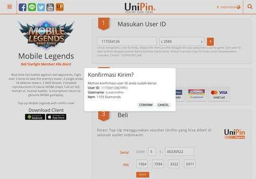 Unipin - Topup Diamond ML Via Pulsa screenshot 2