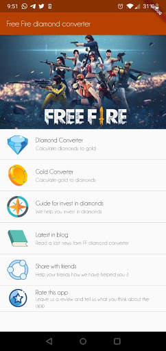 Diamonds calc for Free Fire - Converter Free screenshot 2