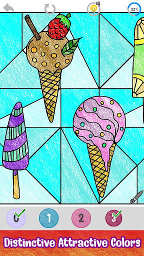 Ice Cream Paint by Numbers - Food Coloring Pages 4 تصوير الشاشة