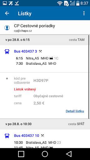 Cestovné poriadky CP screenshot 8