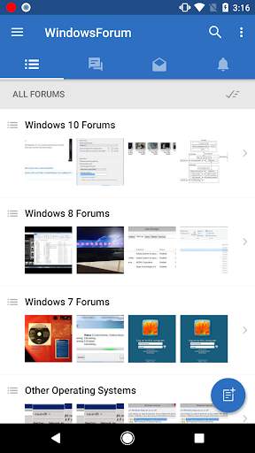 Windows Forums screenshot 1