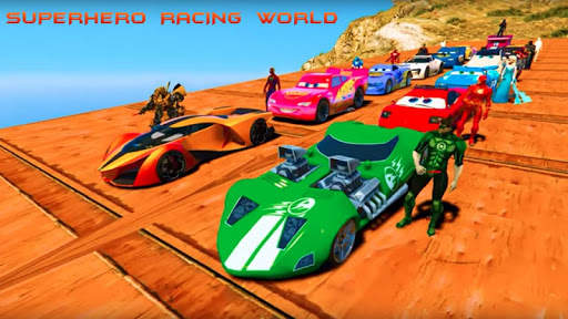 Superheroes Tricky Stunts Car Racing Game screenshot 6