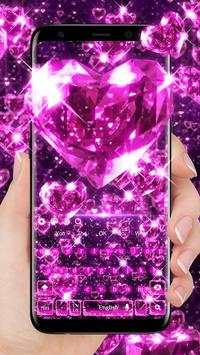 Pink Diamond hearts Keyboard screenshot 1