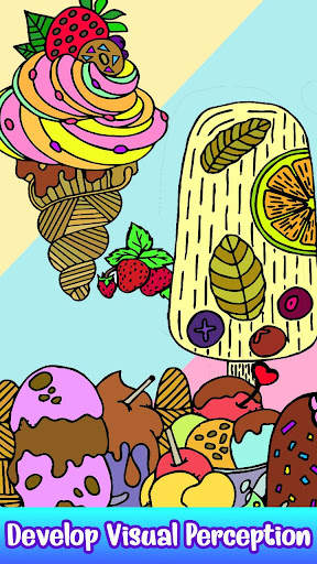 Ice Cream Paint by Numbers - Food Coloring Pages 3 تصوير الشاشة