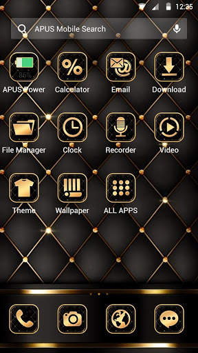 Black golden APUS Launcher theme screenshot 2
