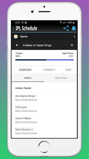 Schedule IPL 2021 Player List & Team Squads screenshot 2