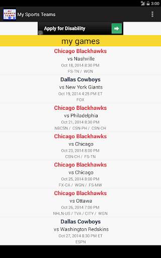 My Sports Teams screenshot 10