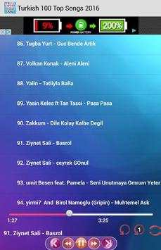 Turkish 100 Top Songs 2016 screenshot 5