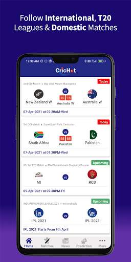 CricHot : Live Cricket Score & News screenshot 1