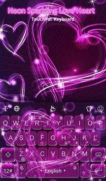 Purple Sparkling Love Heart Keyboard Theme screenshot 1