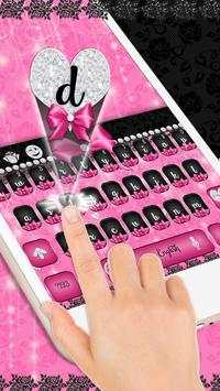 Pink Rose Black Lace Keyboard screenshot 2