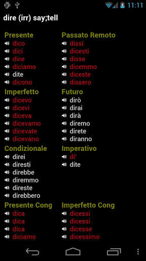 Italian Verbs скриншот 2