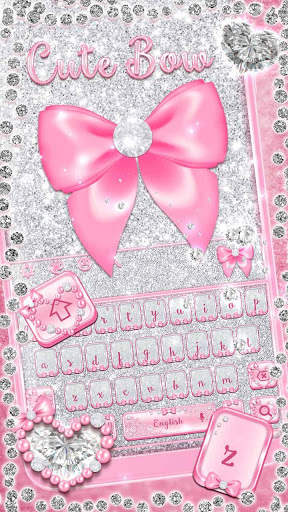 Cute Bow Glitter Keyboard screenshot 1