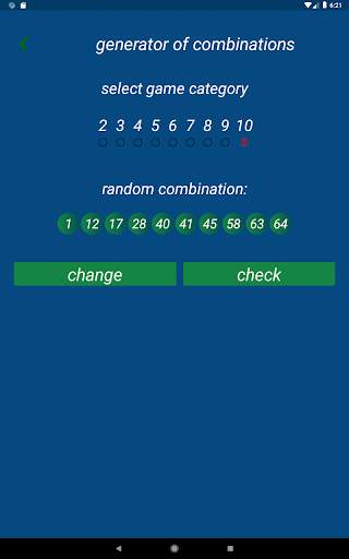 Keno FR combination statistics screenshot 18