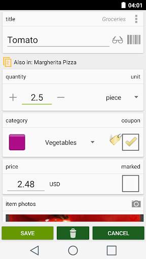 Shopping list screenshot 3