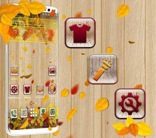 Wooden Autumn Launcher Theme screenshot 2