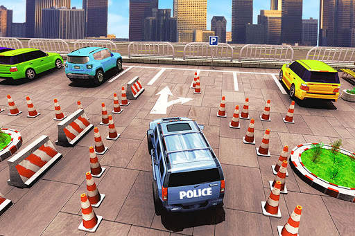 Simulator Parking Spooky Jeep Polis Baru Permainan screenshot 6