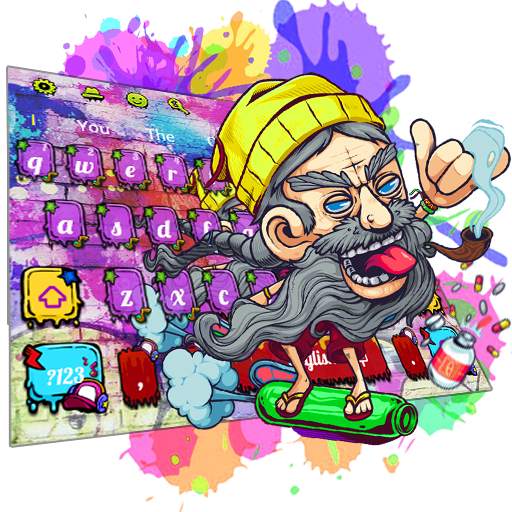 Colourful Graffiti Keyboard Theme 10001002