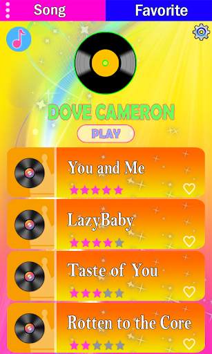 Dove Cameron piano game screenshot 1
