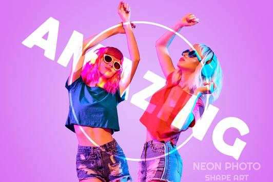 Neon Effect - Glitzy Shape Name Art screenshot 2