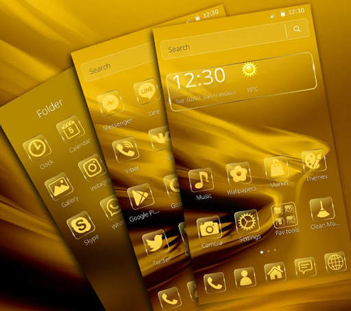 Shiny Gold Launcher Theme screenshot 3