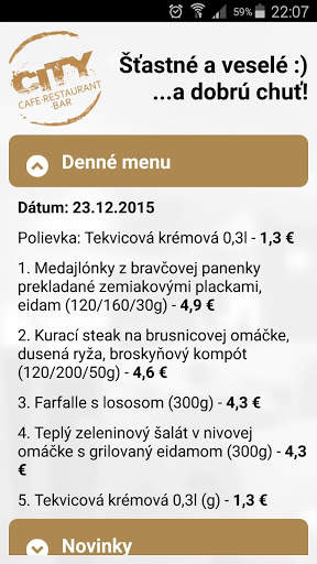 City restaurant screenshot 2