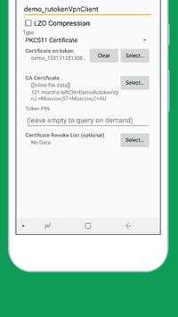 OpenVPN Client сompatible with Rutoken 1 تصوير الشاشة