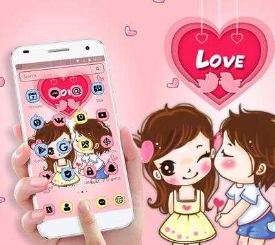 Kawaii Love Couple Theme screenshot 3