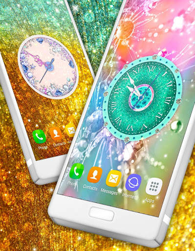 Diamond Clock Wallpaper 💎 Glitter Live Wallpapers screenshot 1