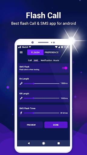 Flash call-flashlight on Call and SMS screenshot 1