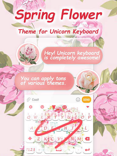 Spring Flower Keyboard Theme for Girls screenshot 1