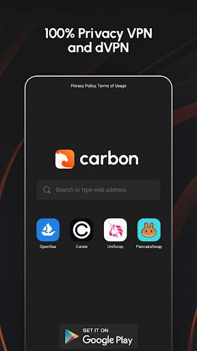Carbon: Navigateur Ultra Rapid screenshot 2