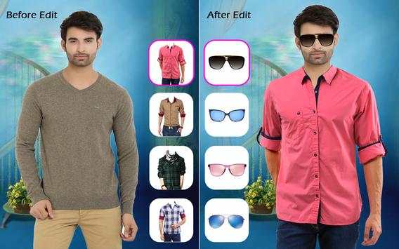 Men Check Shirt Photo Suit - Man Casual Shirt screenshot 4