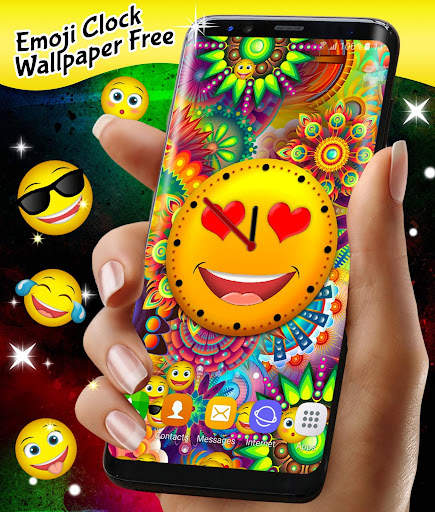 Emoji Clock Live Wallpaper Free 😍 Neon Wallpapers screenshot 1
