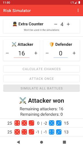 Risk Battle Simulator - Risk Calculator/Dice Roll screenshot 7