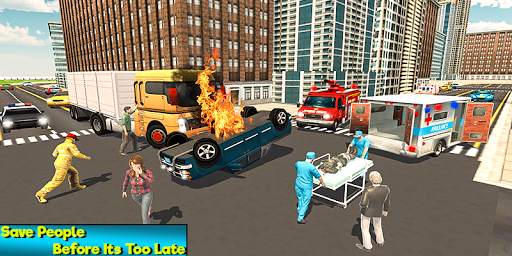 Heavy Ladder Fire Truck City Rescue 2019 screenshot 1