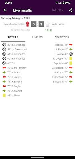 Live Scores for Premier League screenshot 3