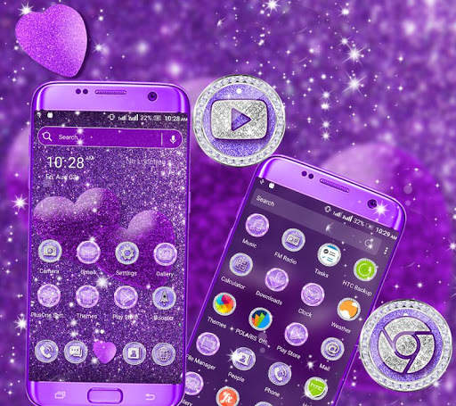 Purple Glitter Launcher Theme screenshot 1