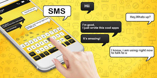 SMS Yellow White Keyboard Theme screenshot 4