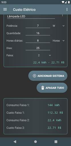 Custo Elétrico screenshot 2